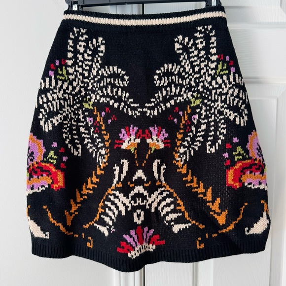 Farm Rio Palms Paradise Knit Mini Skirt, Size XS - Picture 5 of 10